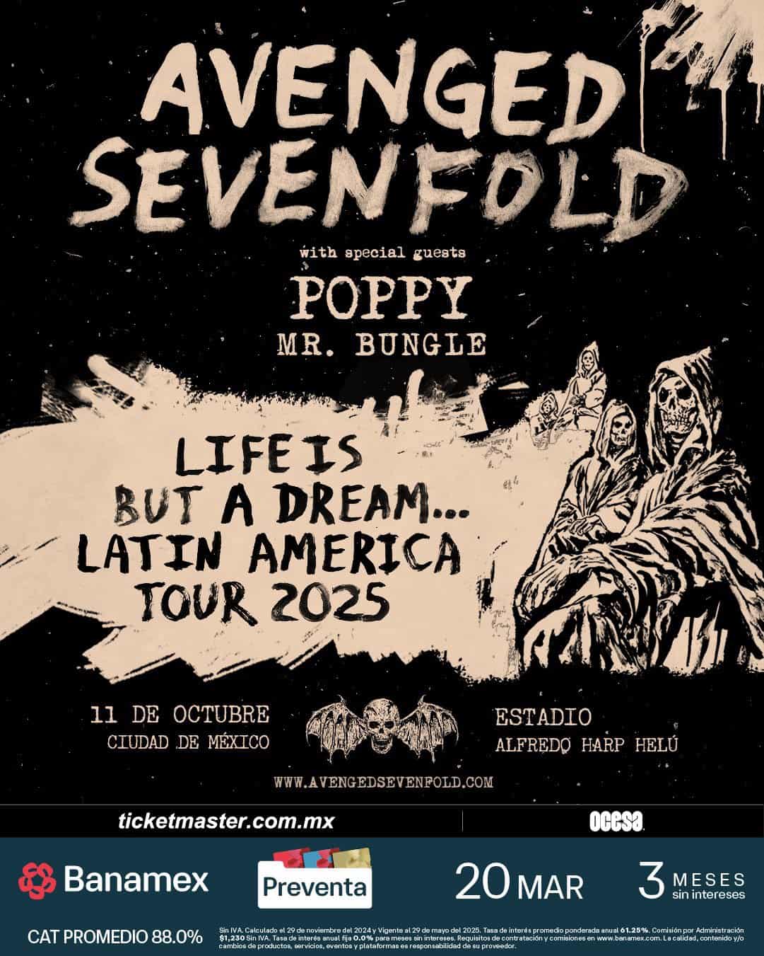 Avenged Sevenfold en Ciudad de Mexico 2025