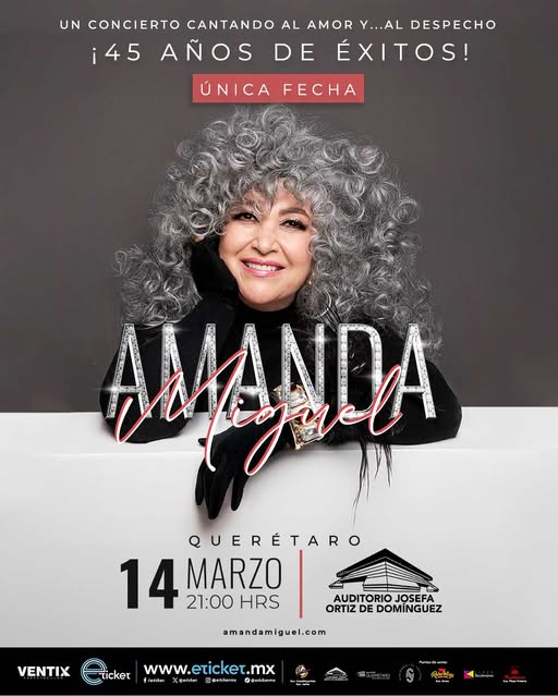 Amanda Miguel en Querétaro 2026: una noche para revivir la historia de una voz inolvidable