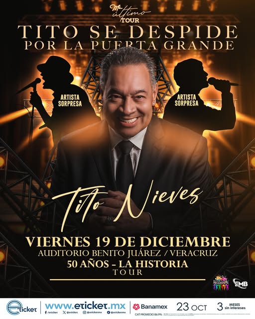 Tito Nieves celebra 50 años de trayectoria con un inolvidable último tour en Veracruz