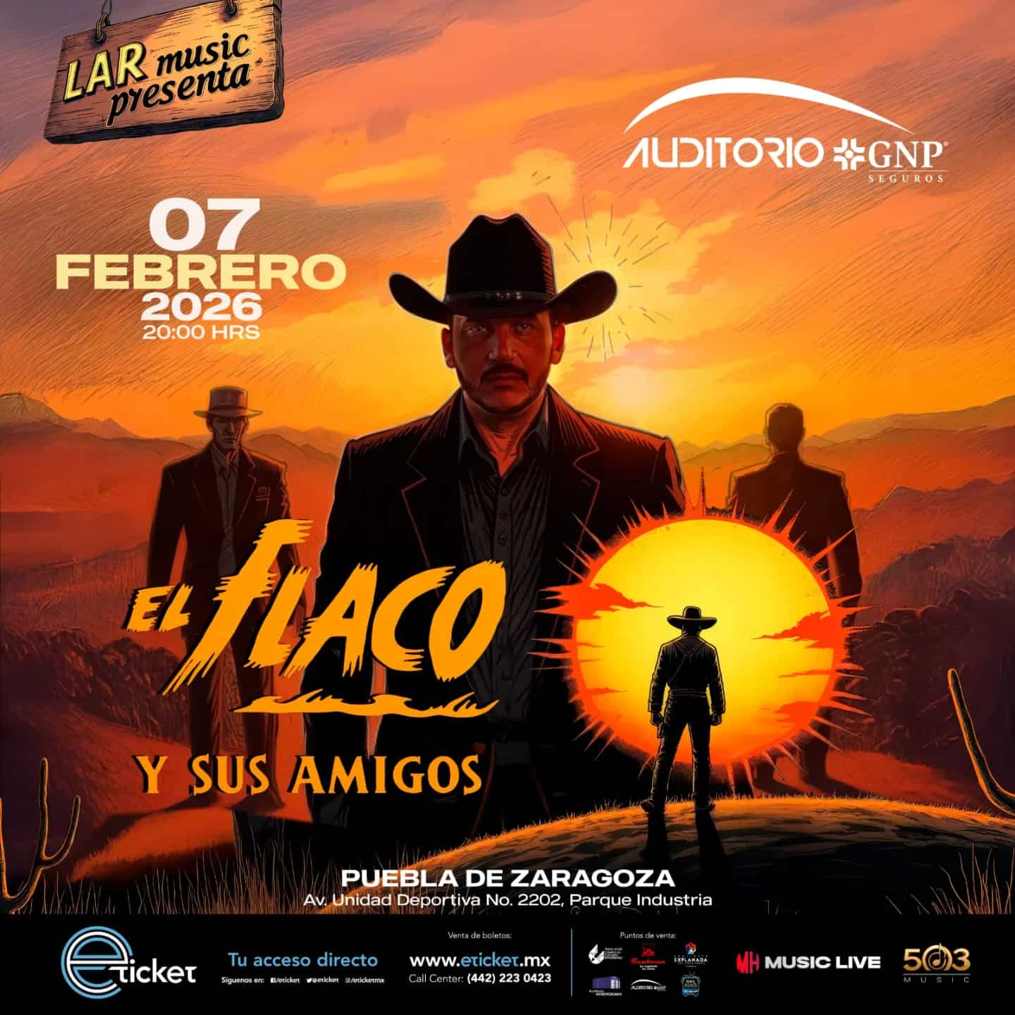 Luis Ángel “El Flaco” y sus amigos: una noche de romanticismo en Puebla 2026