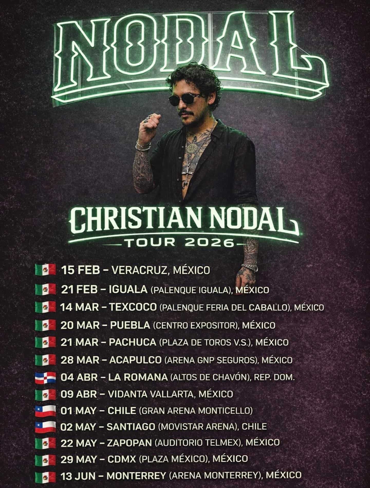 Christian Nodal anuncia su Tour 2026: una gira internacional que llevará el regional mexicano a lo más alto