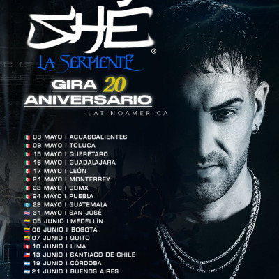 SHÉ conquista México 2026 con “La Serpiente”: ocho fechas para celebrar 20 años de carrera